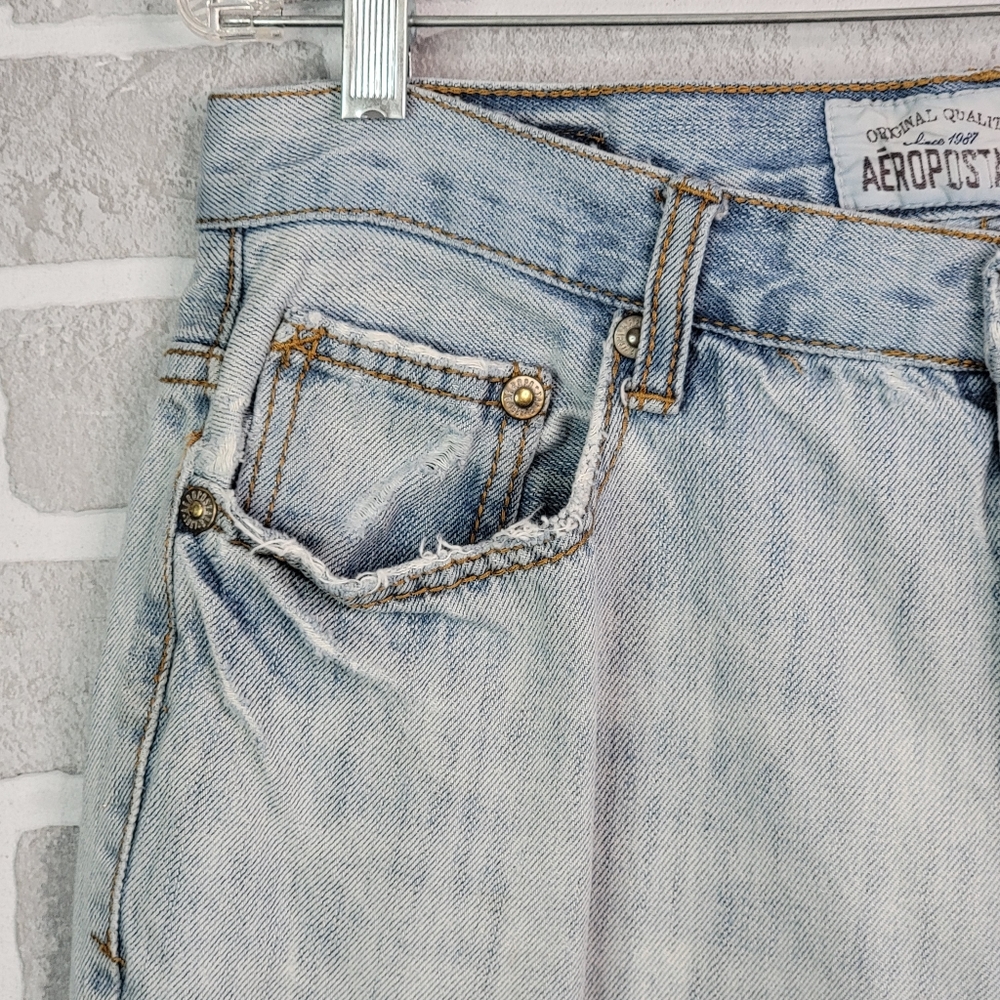 Aeropostale Benton Original Bootcut Wide Leg Thrashed Denim Jeans Men's Size 32 - Picture 8 of 16